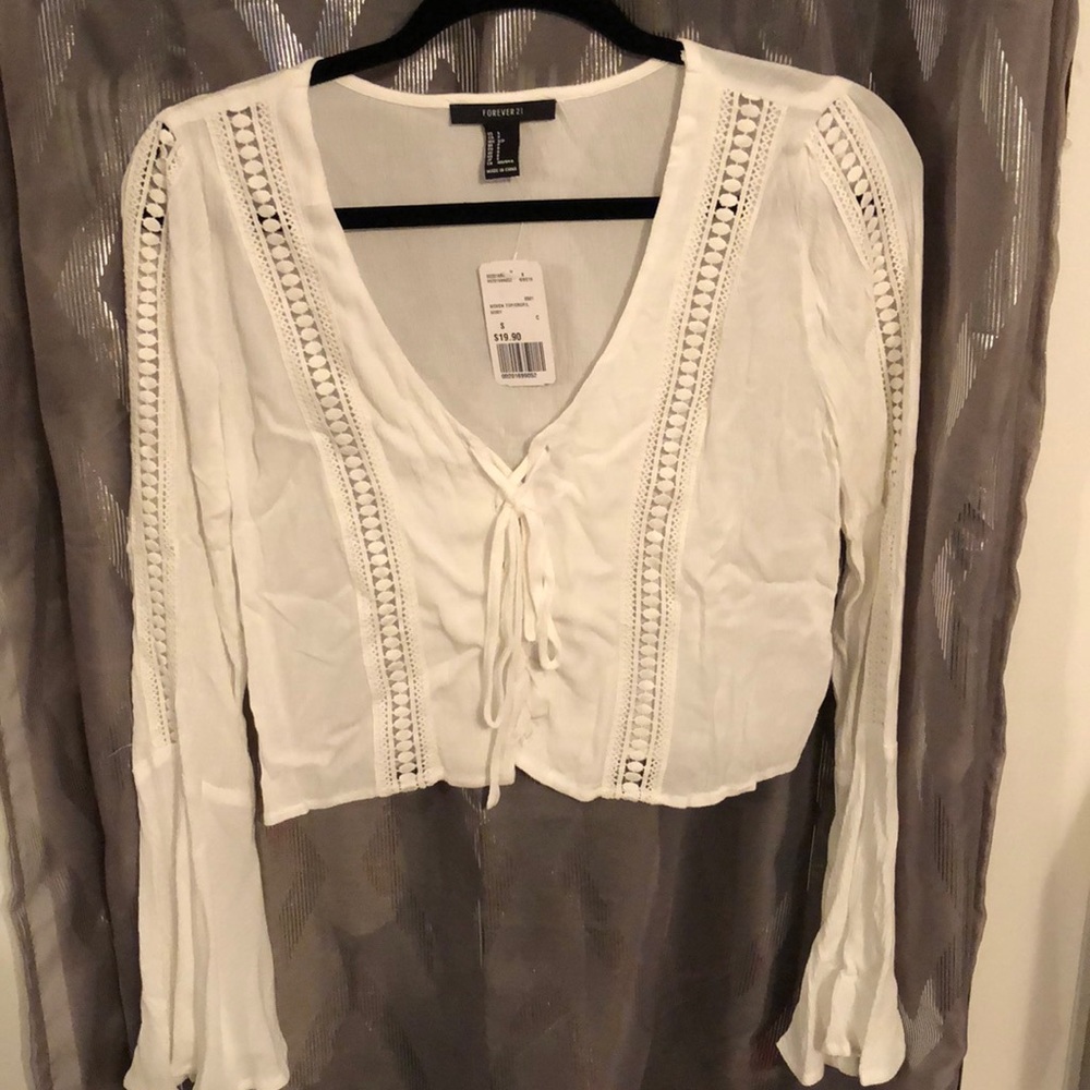 Forever 21 Lace up blouse